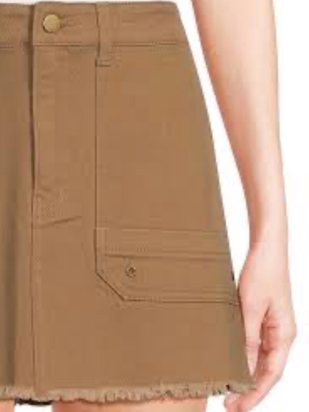 No Boundaries Beige Utility Mini Skirt with Front Pockets